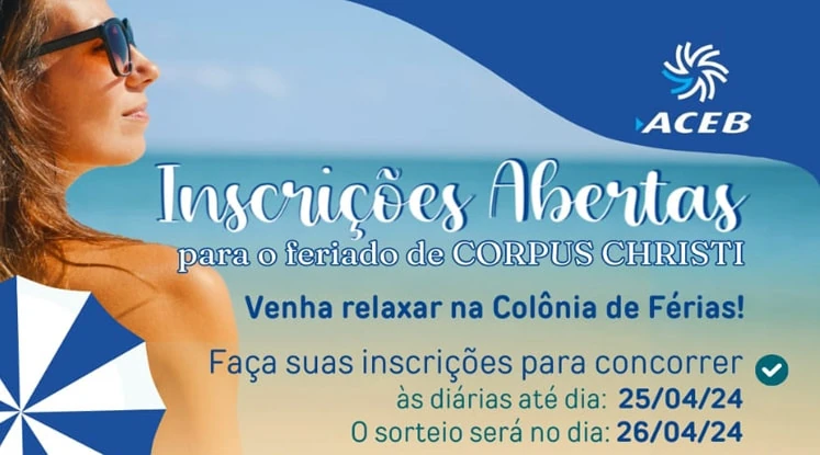 Inscrições abertas para feriado de CORPUS CHRISTI