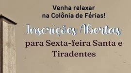 Inscrições Sexta-feira Santa e Tiradentes