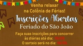 Feriado de São João - Inscrições abertas 